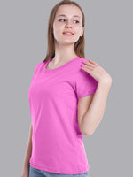 FASO Women’s Cotton Pink& Red Round Neck T-shirt (Pack of 2)