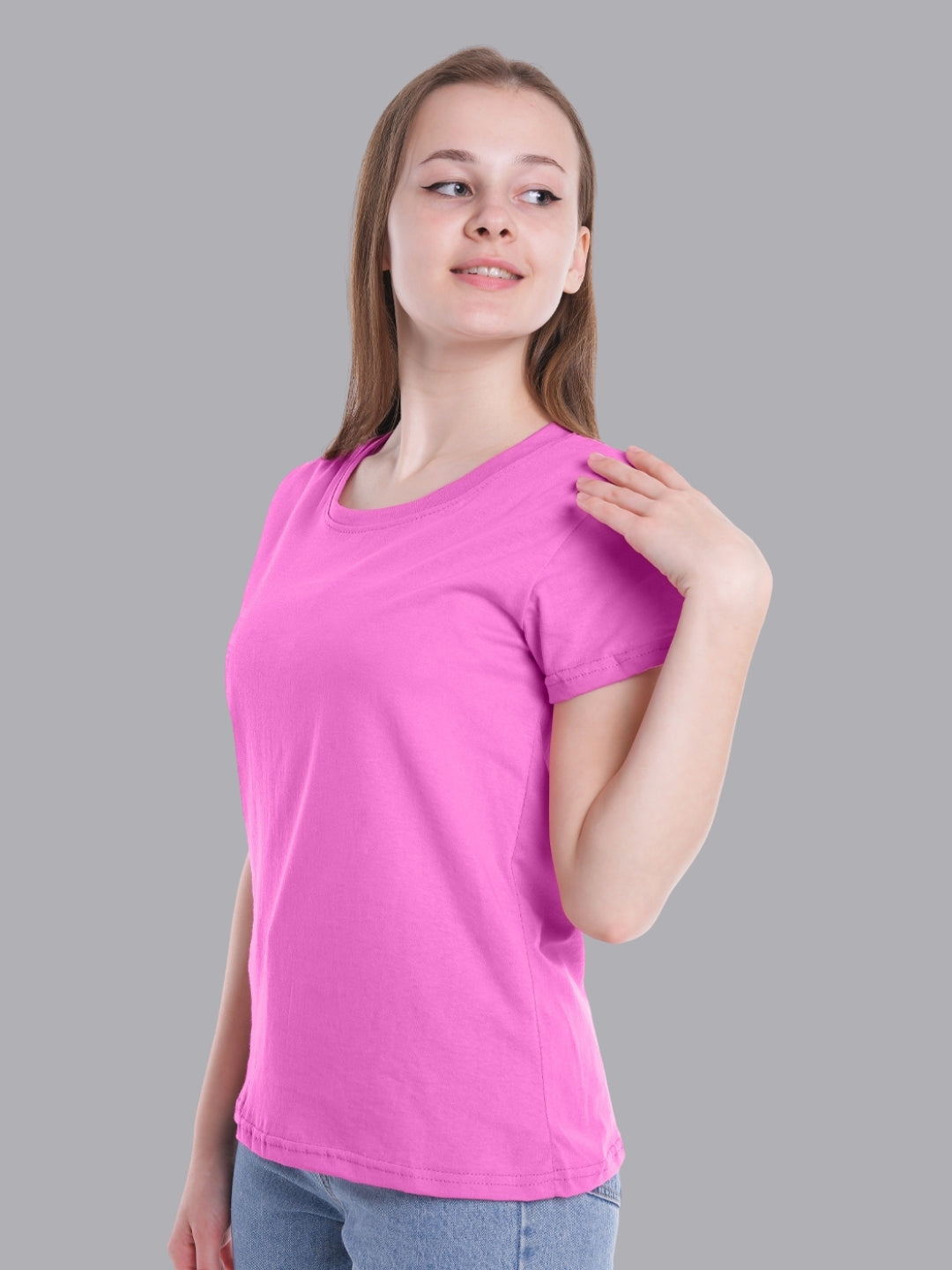 FASO Women’s Cotton Pink& Red Round Neck T-shirt (Pack of 2)