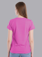 FASO Women’s Cotton Pink& Red Round Neck T-shirt (Pack of 2)