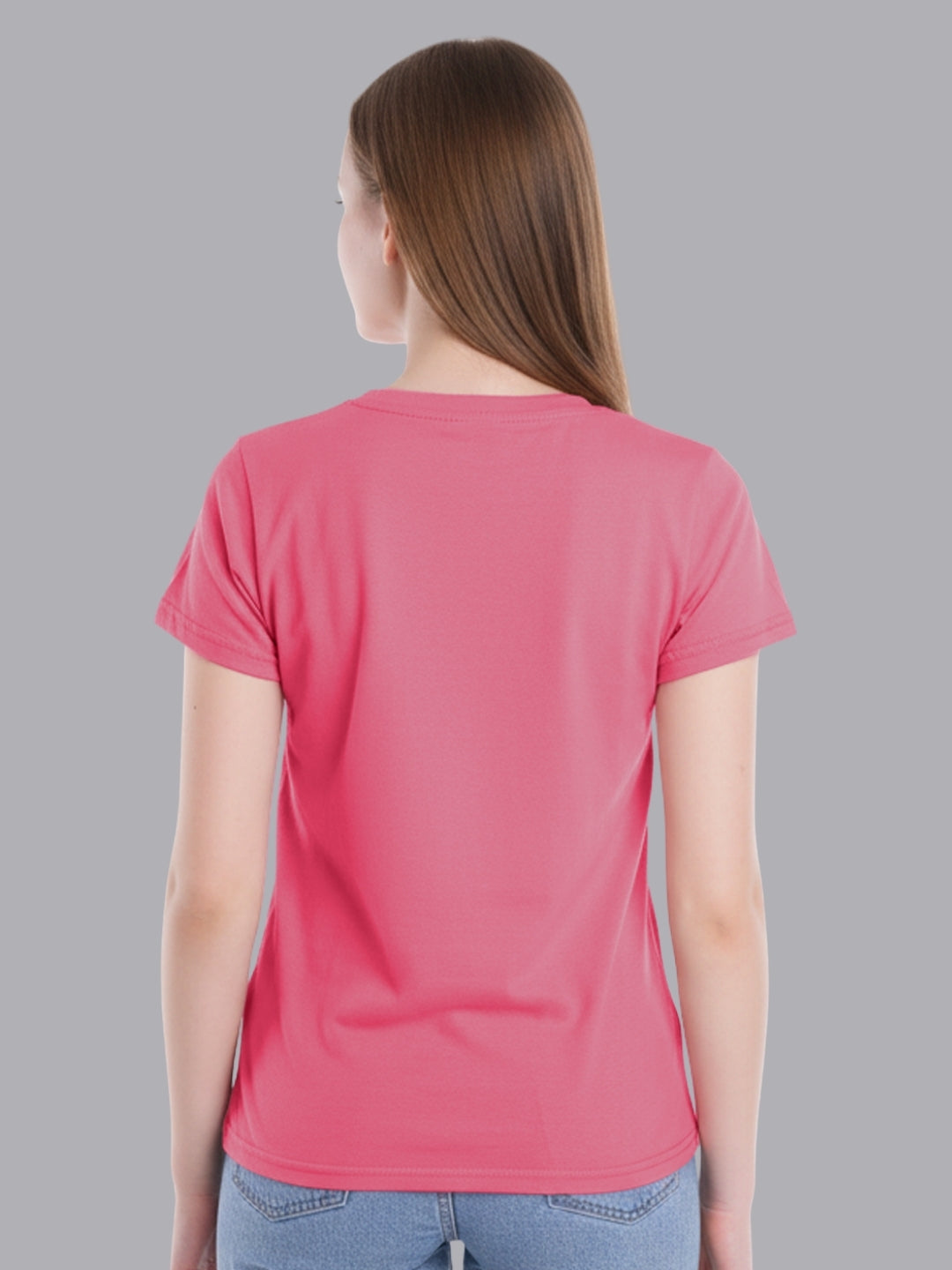 FASO Women’s Cotton Pink& Red Round Neck T-shirt (Pack of 2)