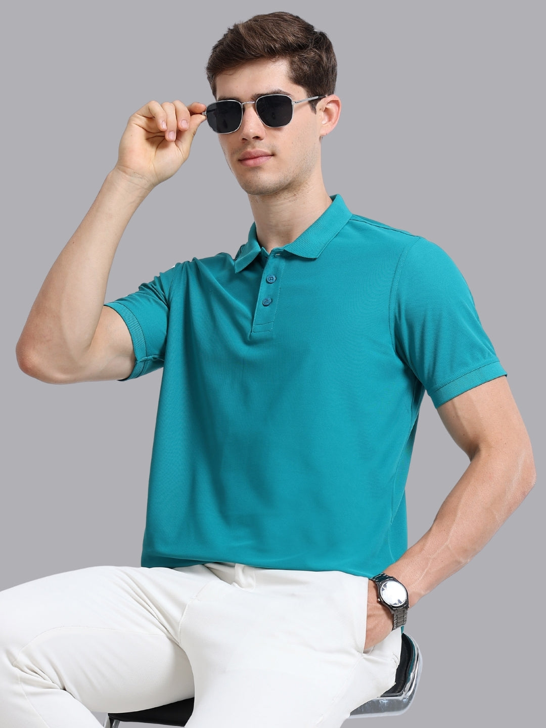 FASO Men's Polyester Polo T-shirt
