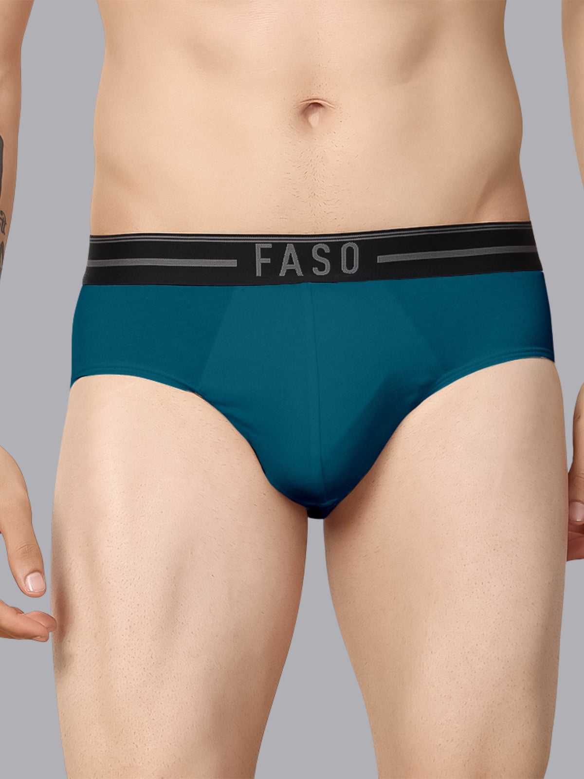 Faso Men's Cotton Outer Elastic Brief(Pack of 2)
