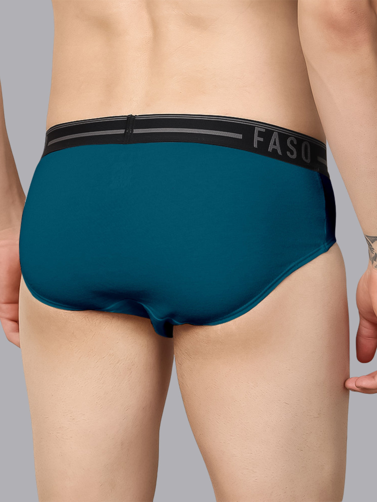 Faso Men's Cotton Outer Elastic Brief(Pack of 2)