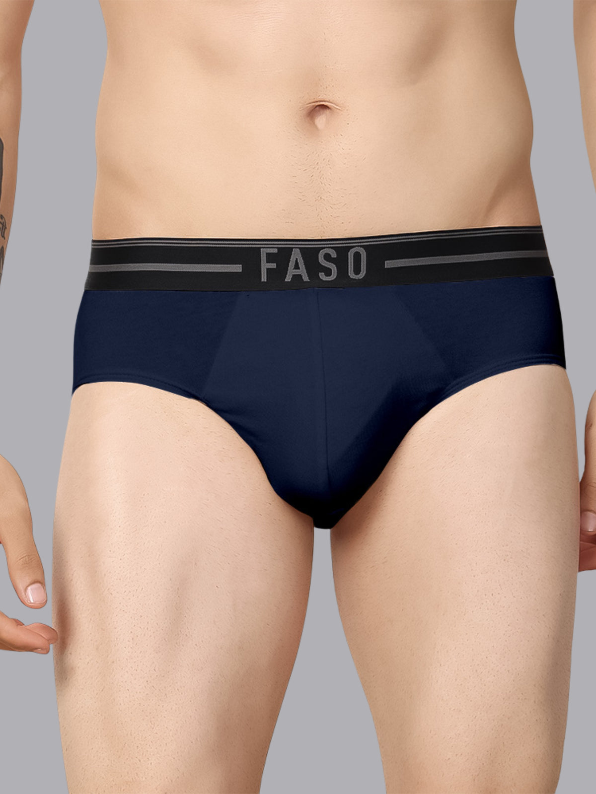 Faso Men's Cotton Outer Elastic Brief(Pack of 2)