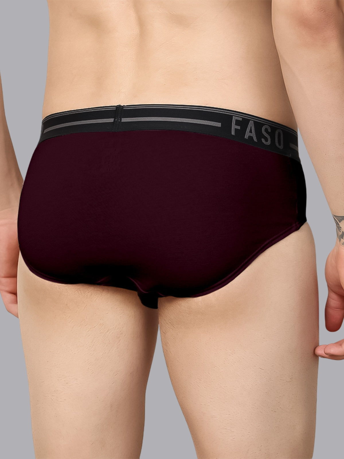 Faso Men's Cotton Outer Elastic Brief(Pack of 2)