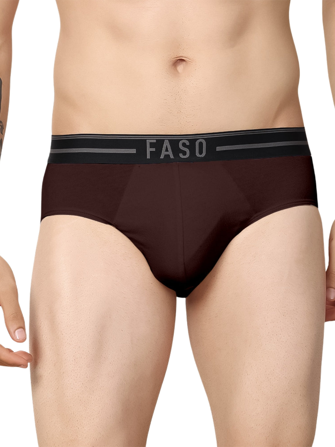 Faso Men's Cotton Outer Elastic Brief(Pack of 2)