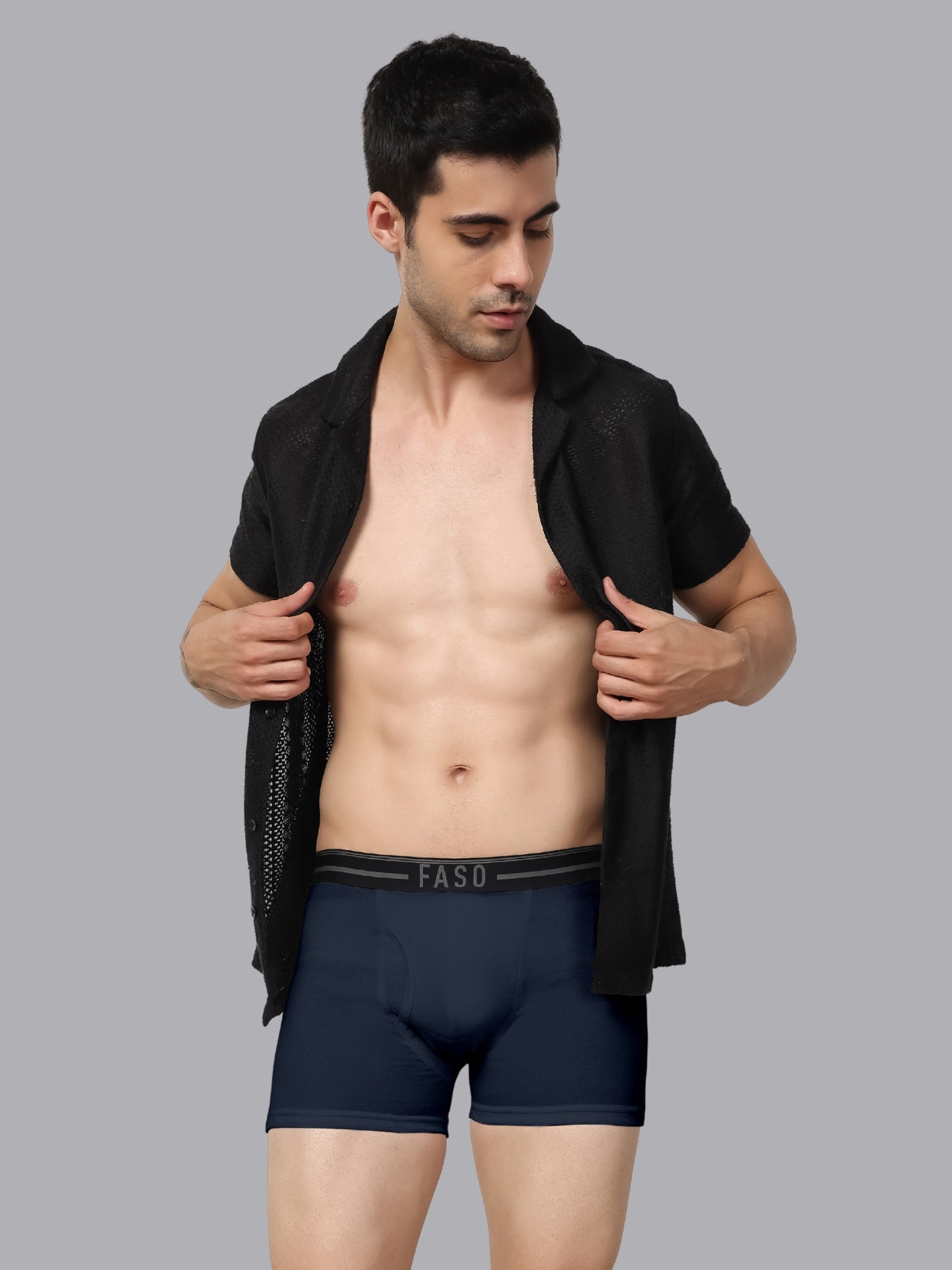 Faso Men's Cotton Outer Elastic Trunk (Pack of 2)