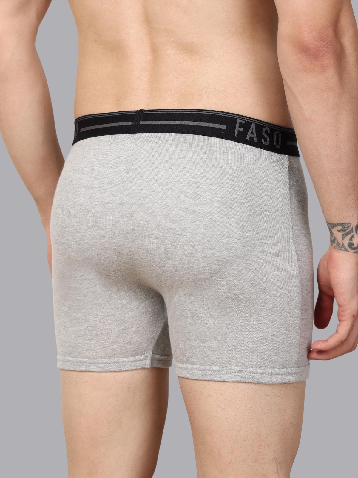 Faso Men's Cotton Outer Elastic Trunk (Pack of 2)