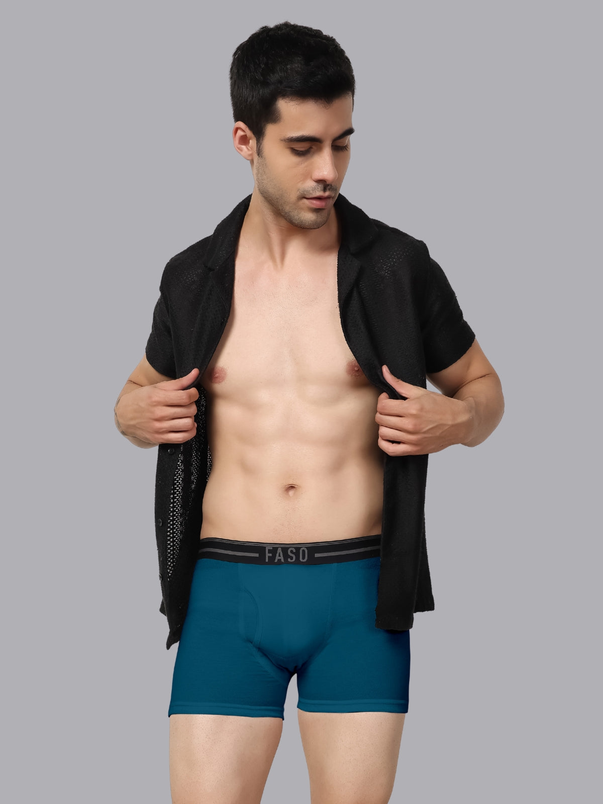 Faso Men's Cotton Outer Elastic Trunk (Pack of 2)