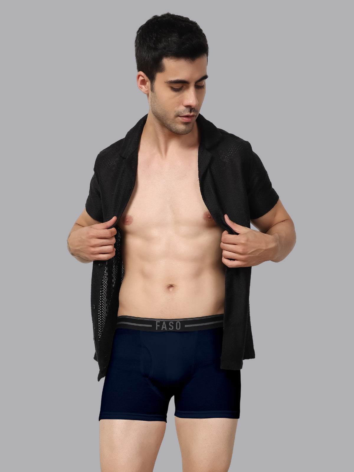 Faso Men's Cotton Outer Elastic Trunk (Pack of 2)