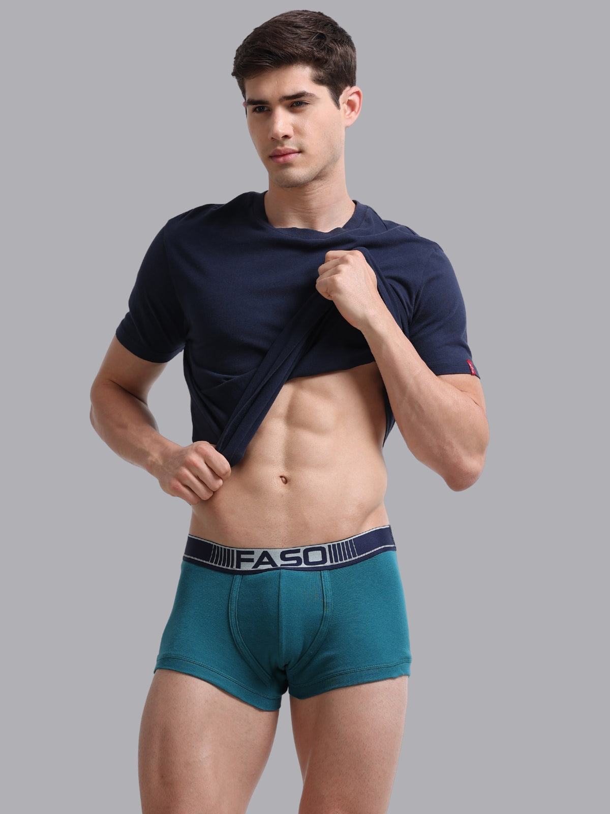 Faso Men's Cotton Neon Outer Elastic Trunk (Pack of 2)