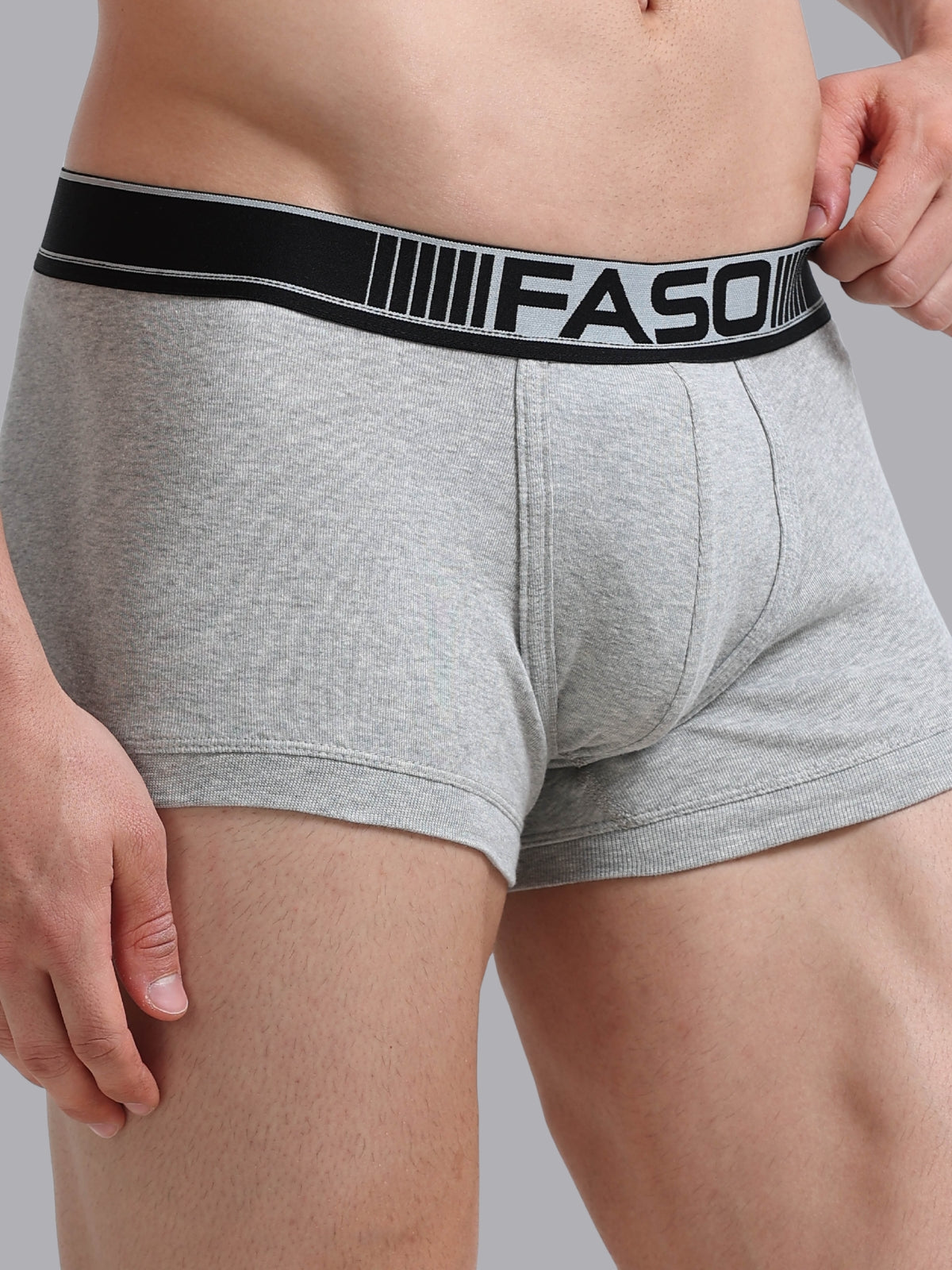 Faso Men's Cotton Neon Outer Elastic Trunk (Pack of 2)