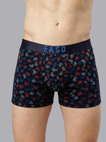 Faso Men's Cotton Outer Elastic All Over Print Trunk
