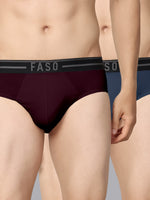 Faso Men's Cotton Outer Elastic Brief(Pack of 2)