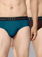 Faso Men's Cotton Outer Elastic Brief(Pack of 2)