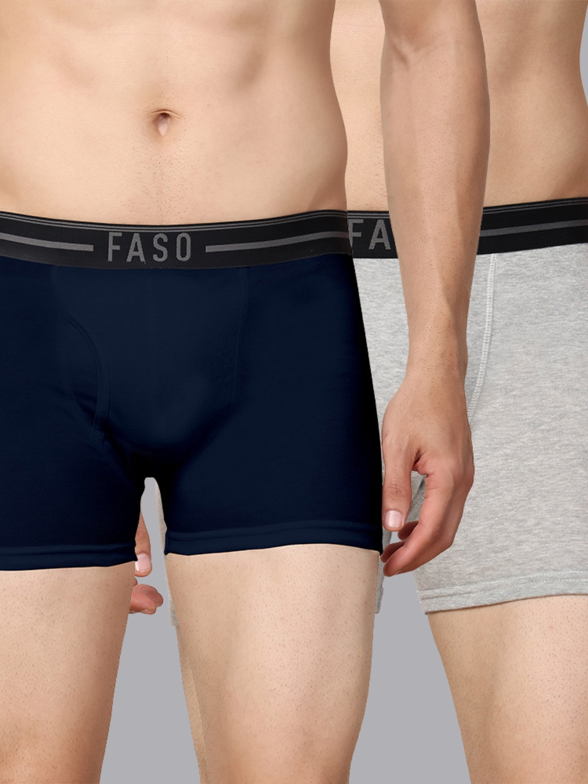 Faso Men's Cotton Outer Elastic Trunk (Pack of 2)