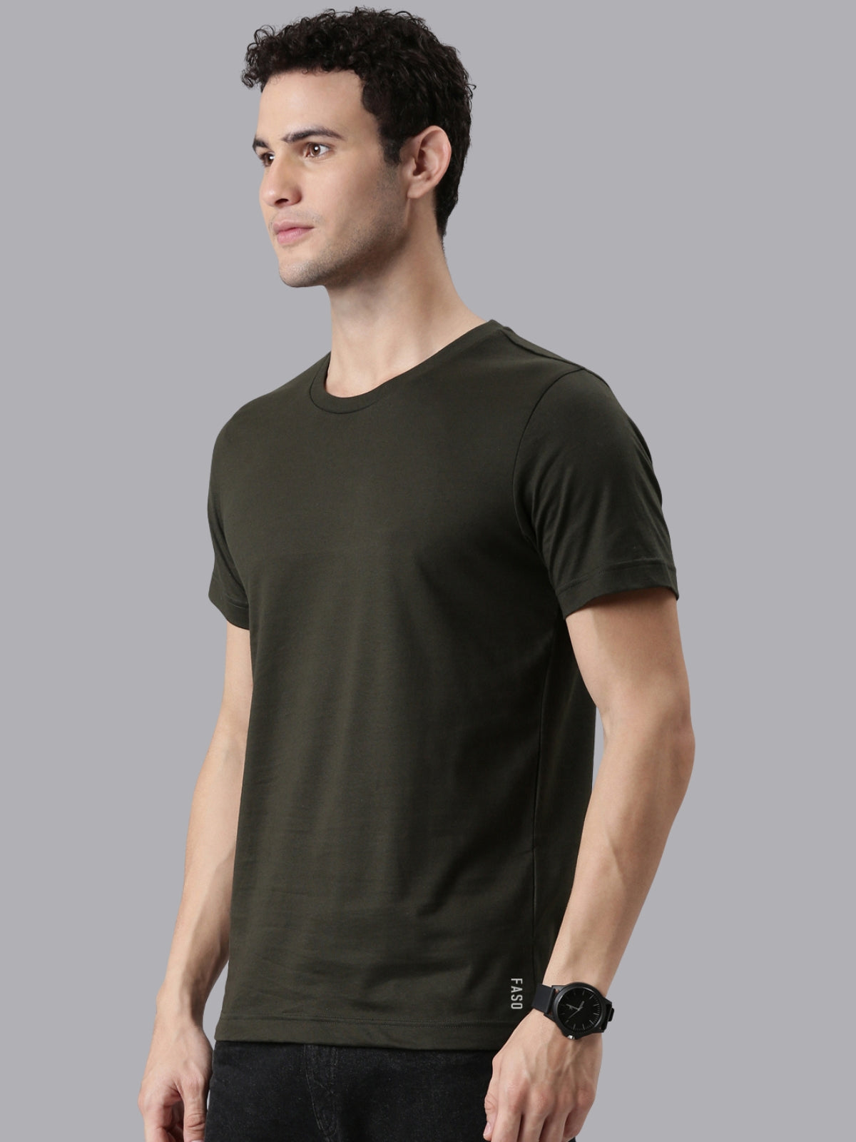 FASO Men’s Cotton Crew Neck Casual T-Shirt