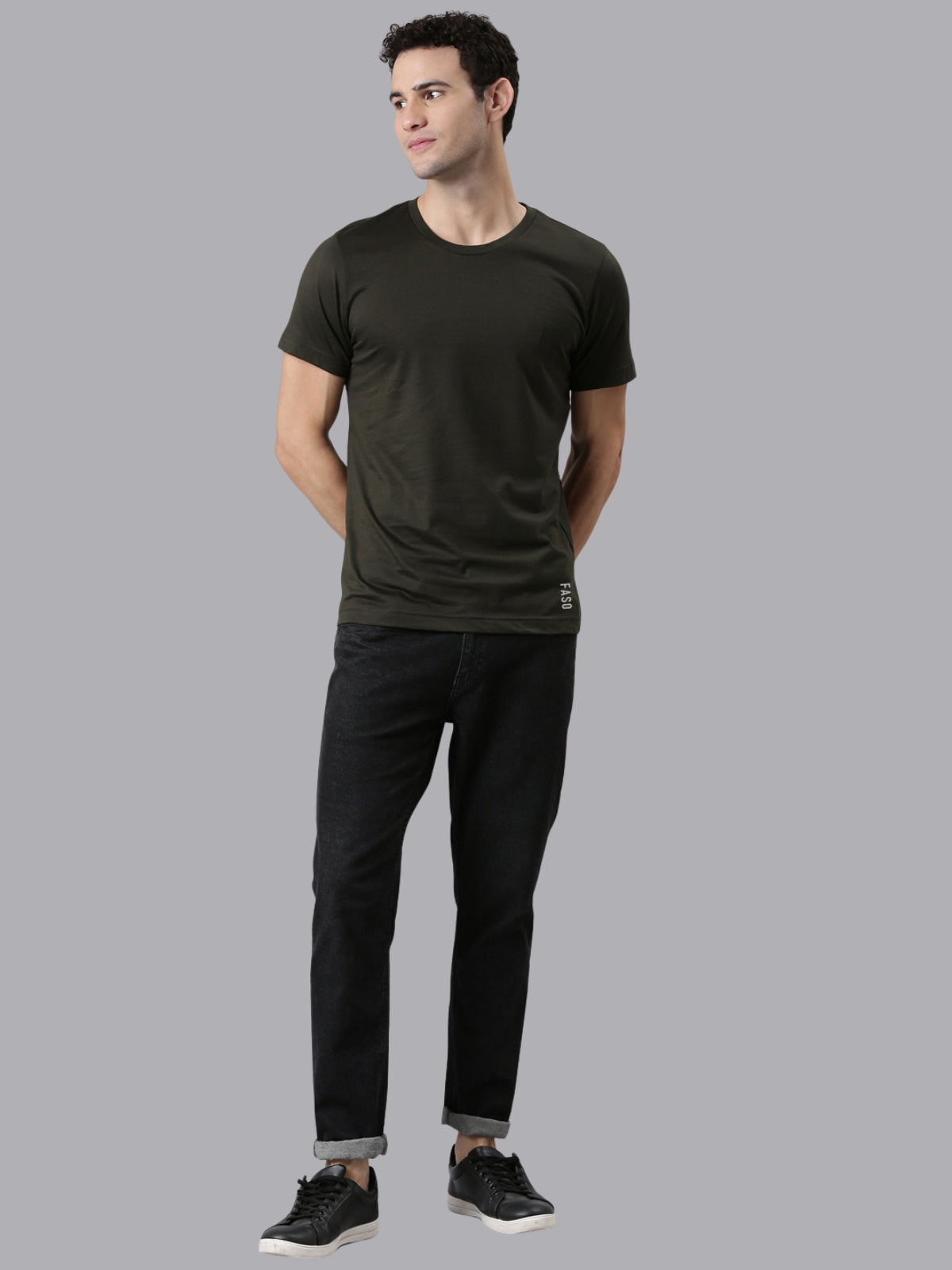 FASO Men’s Cotton Crew Neck Casual T-Shirt