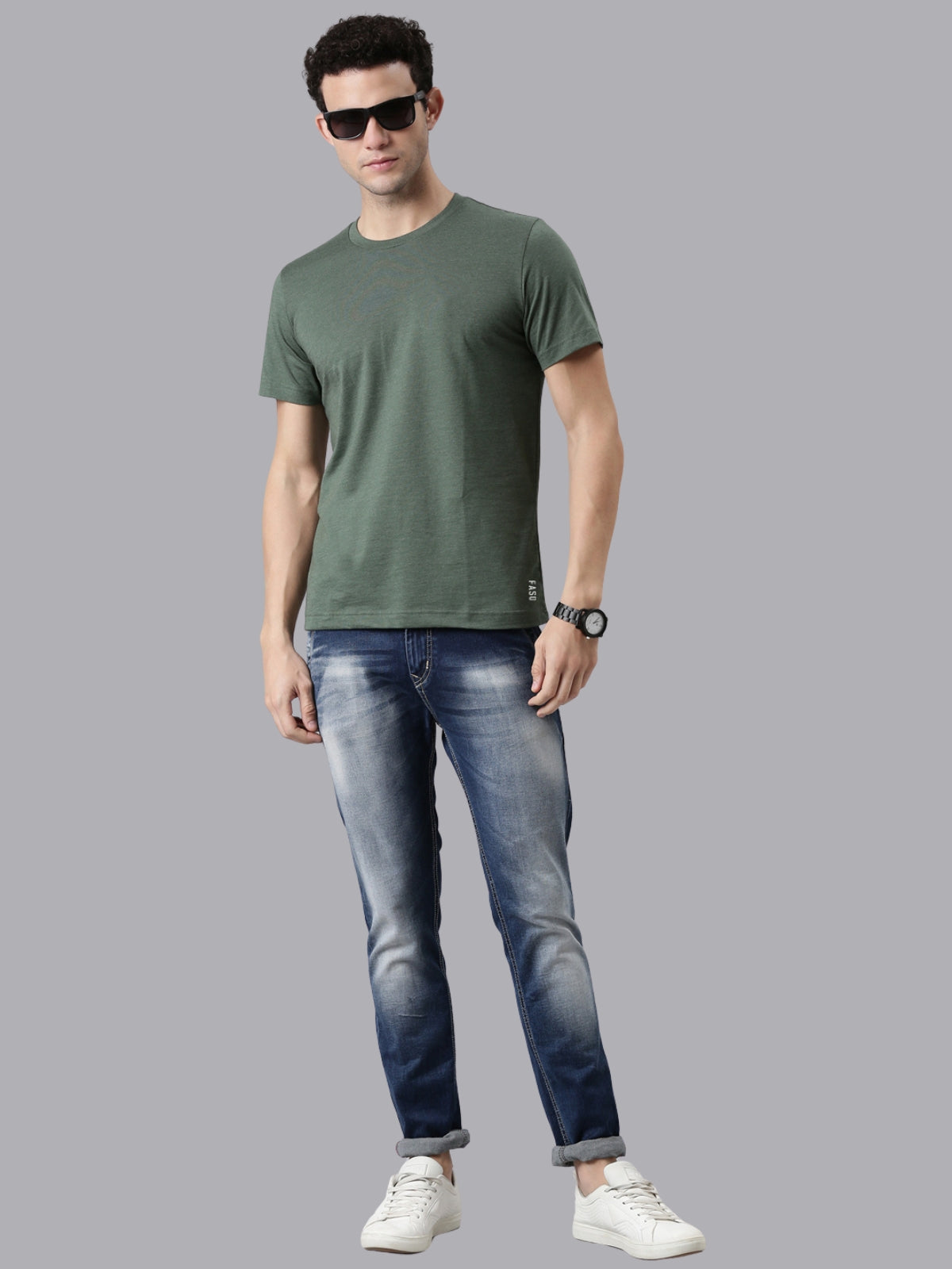 FASO Men’s Cotton Crew Neck Casual T-Shirt
