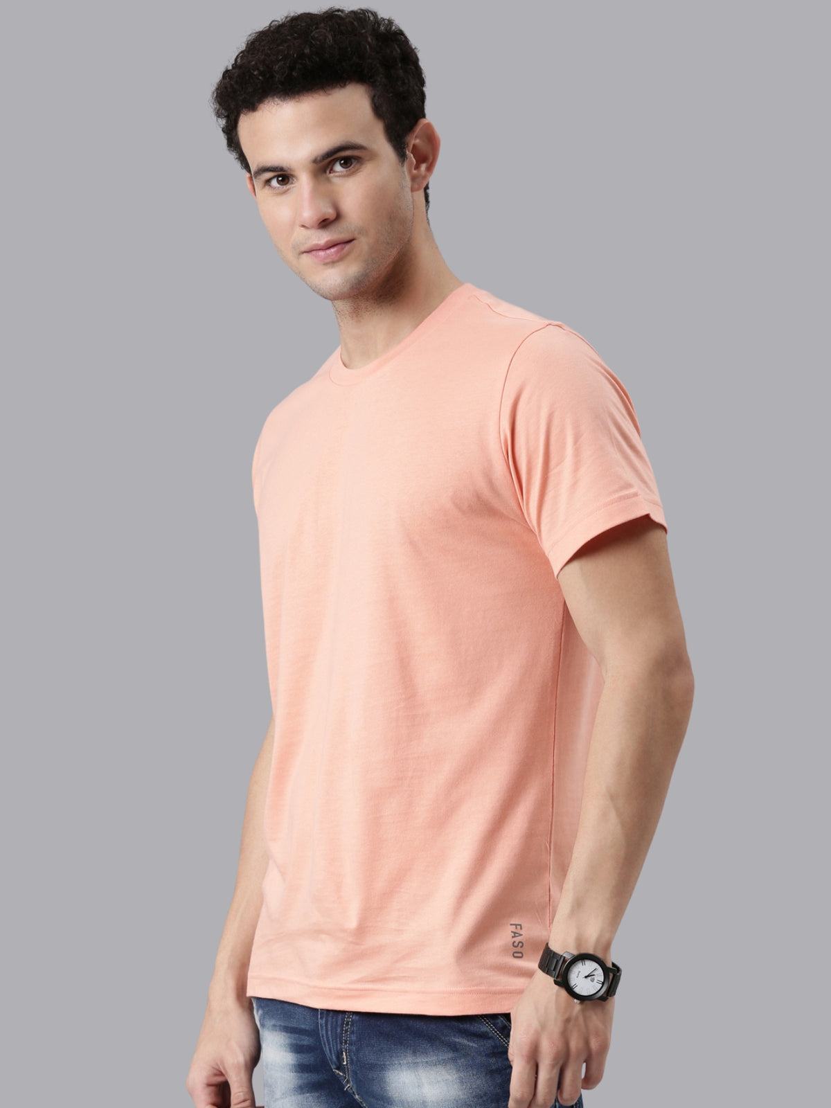 FASO Men’s Cotton Crew Neck Casual T-Shirt