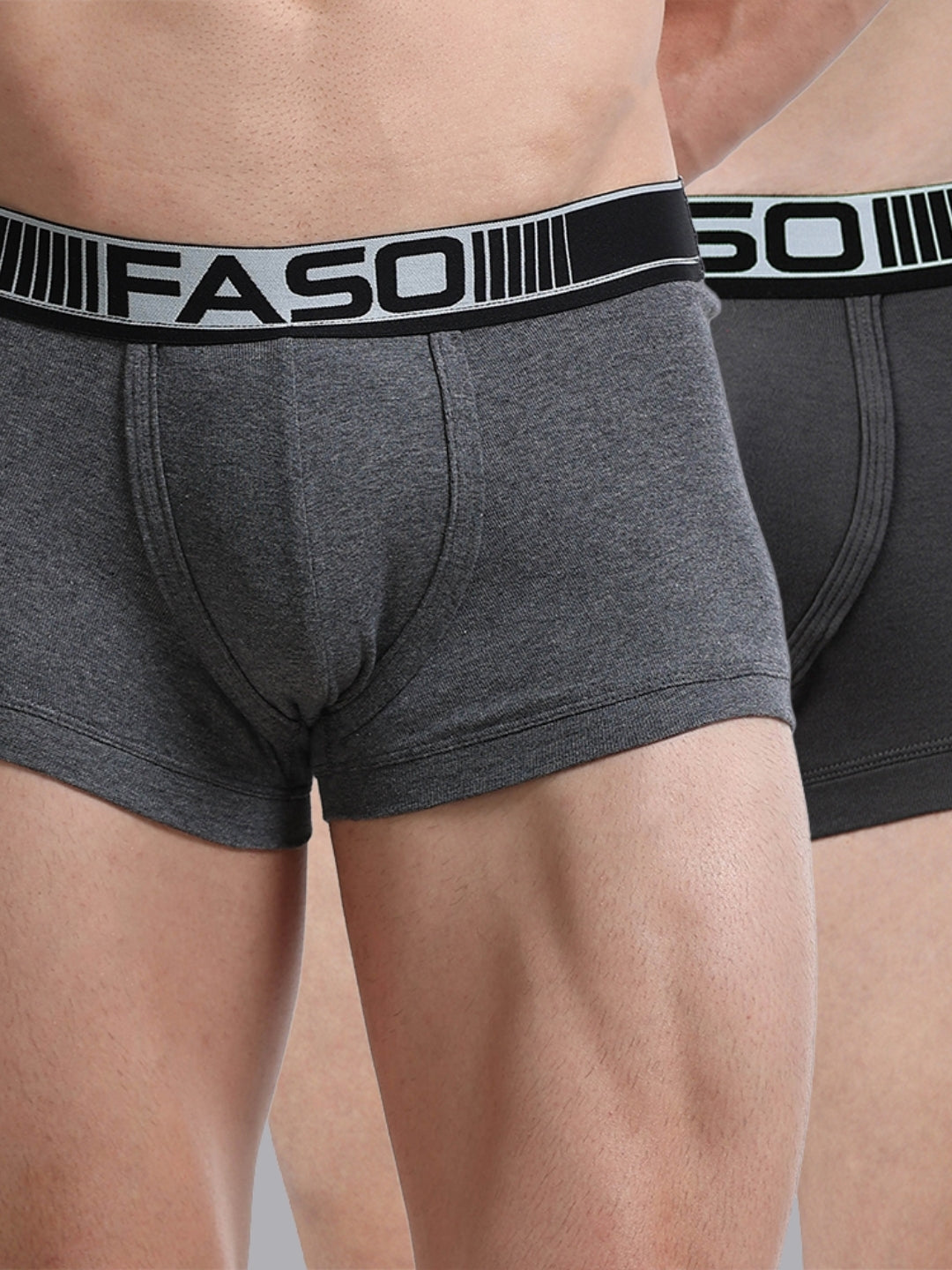 Faso Men's Cotton Neon Outer Elastic Trunk (Pack of 2)