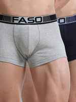 Faso Men's Cotton Neon Outer Elastic Trunk (Pack of 2)