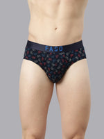 Faso Men's Cotton Outer Elastic All Over Print Brief