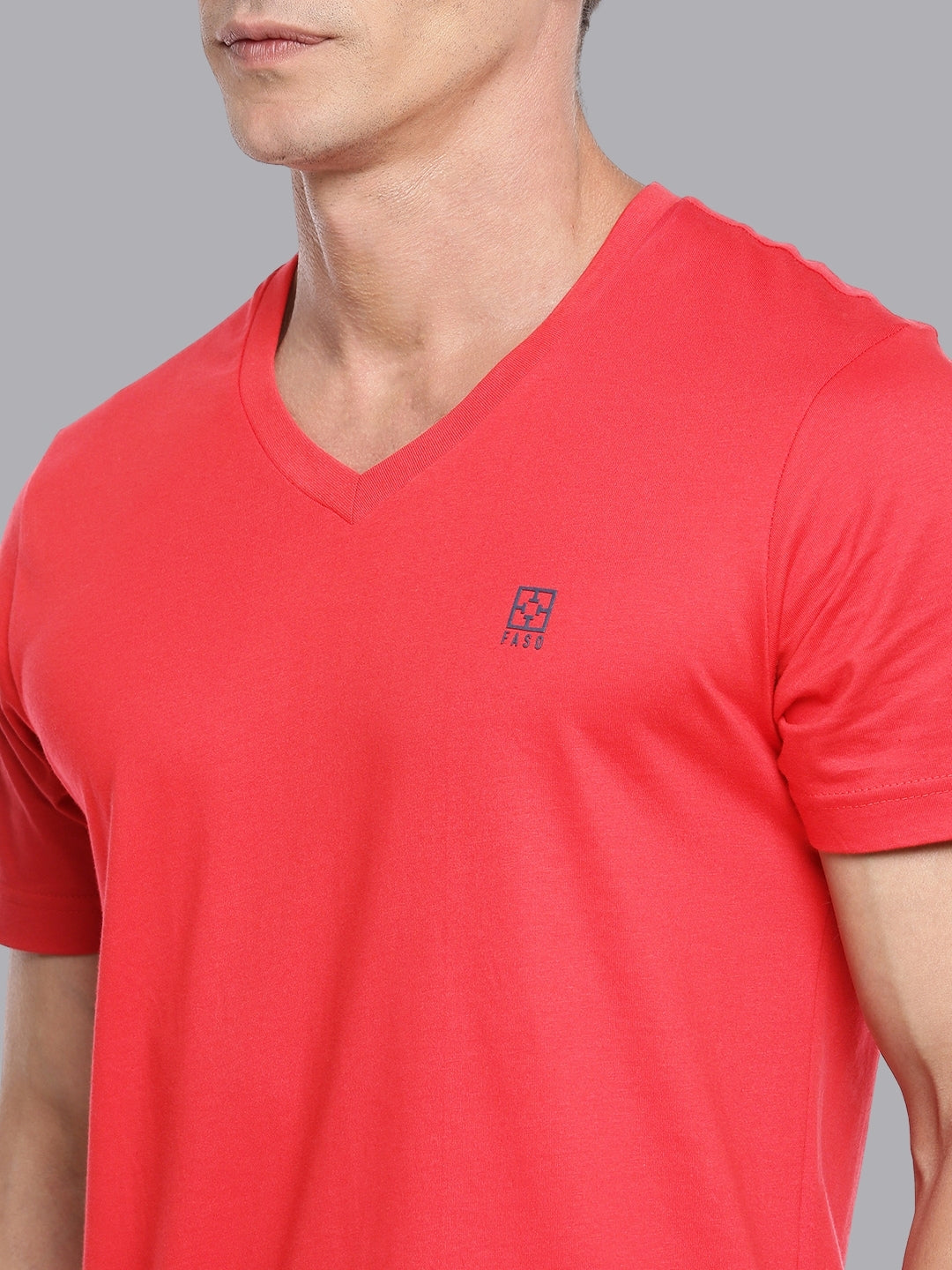 FASO Men’s Soft Cotton V-Neck T-Shirt