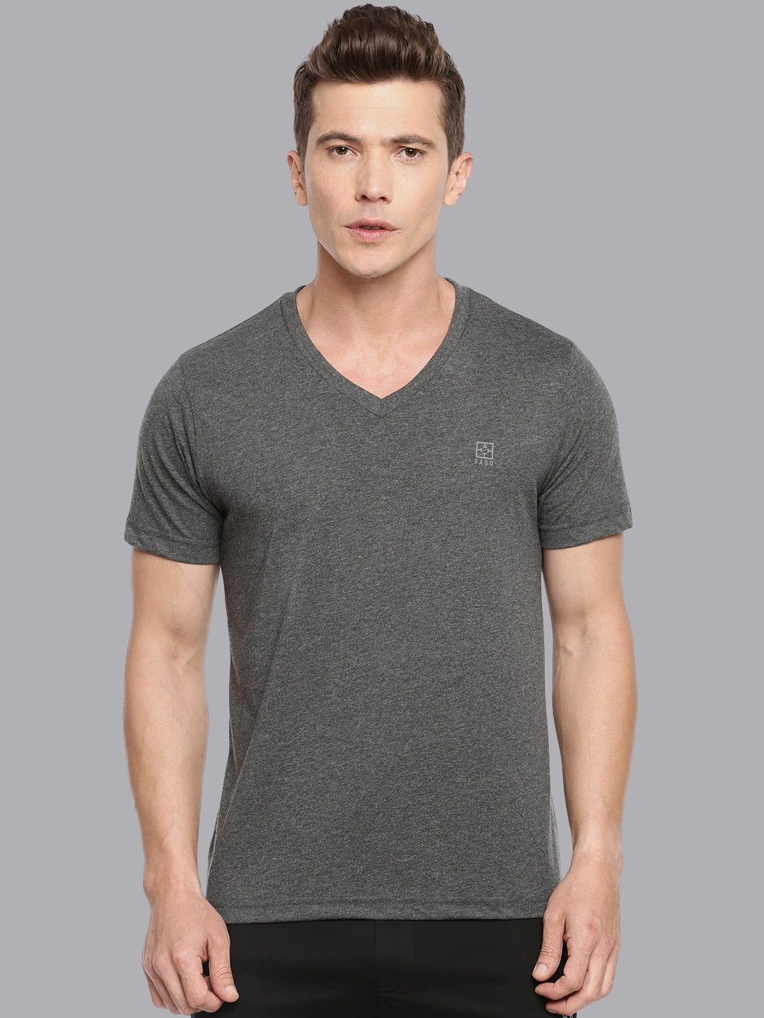 FASO Men’s Soft Cotton V-Neck T-Shirt