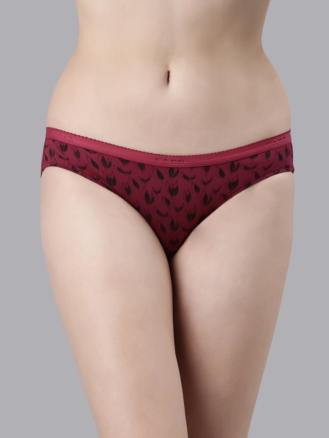 Faso Women's Cotton Outer Elastic Bikini (Pack of 3)