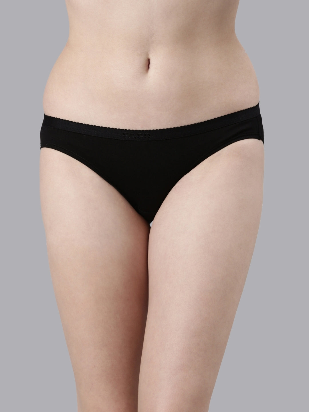 Faso Women's Cotton Outer Elastic Bikini (Pack of 3)