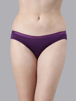 Faso Women's Cotton Outer Elastic Bikini (Pack of 3)