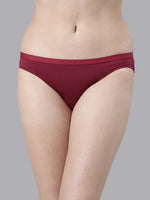 Faso Women's Cotton Outer Elastic Bikini (Pack of 3)