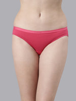 Faso Women's Cotton Outer Elastic Bikini (Pack of 3)