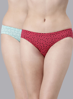 Faso Women's Cotton Inner Elastic Bikini (Pack of 2)