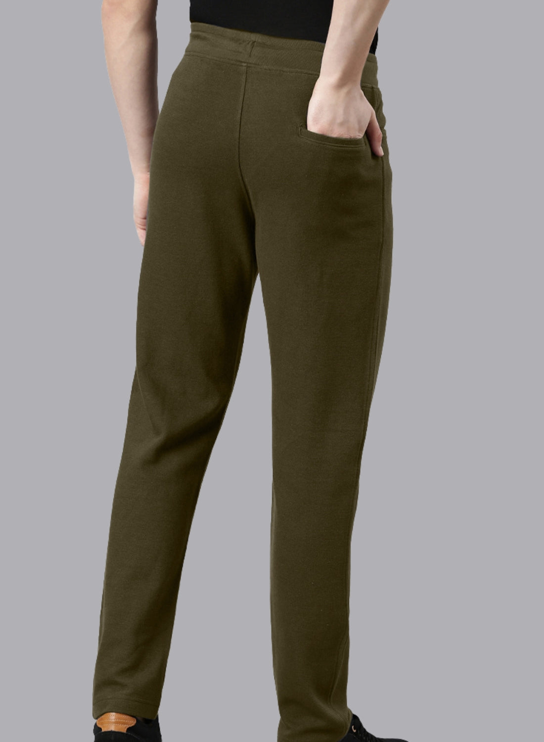 FASO Men’s Cotton Track Pants with Denim Pocket