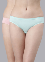 Faso Women's Cotton Inner Elastic Bikini (Pack of 2)