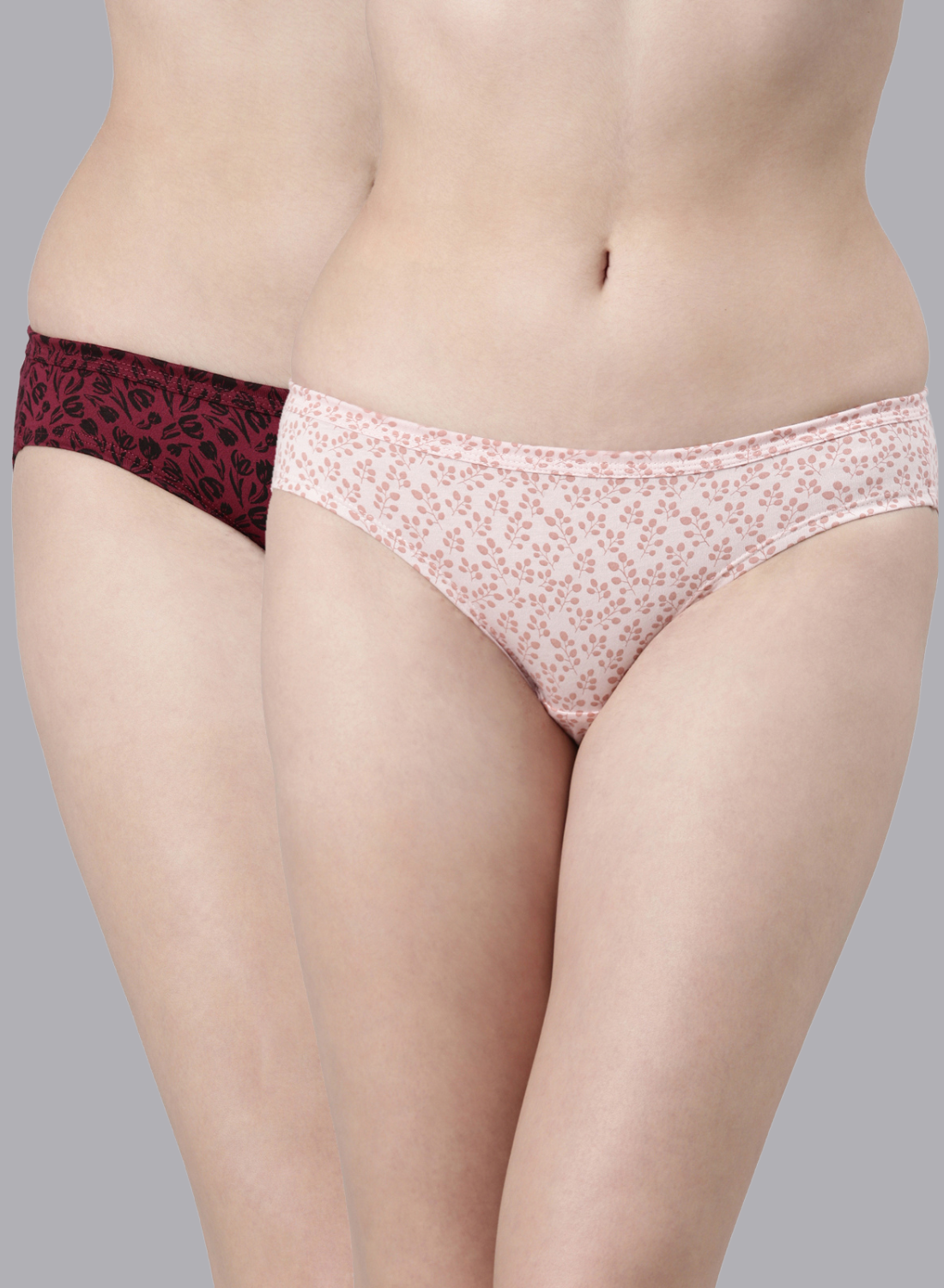 Faso Women's Cotton Inner Elastic Bikini (Pack of 2)