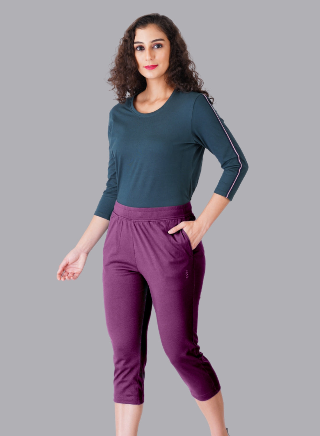 Faso Women's Cotton Loungewear Capri