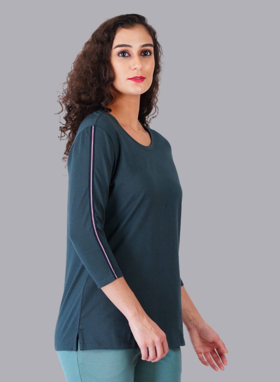 Faso Women's Cotton 3/4 Sleeve T-Shirt