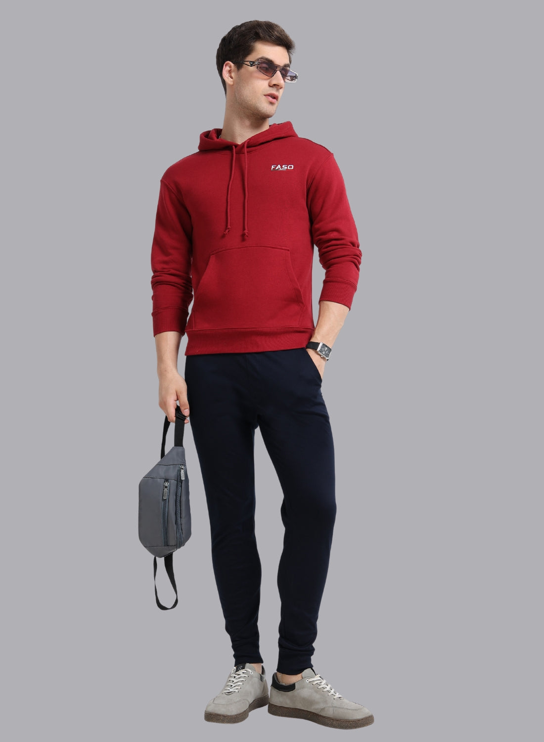 FASO Men’s Premium Fleece Hooded Sweatshirt