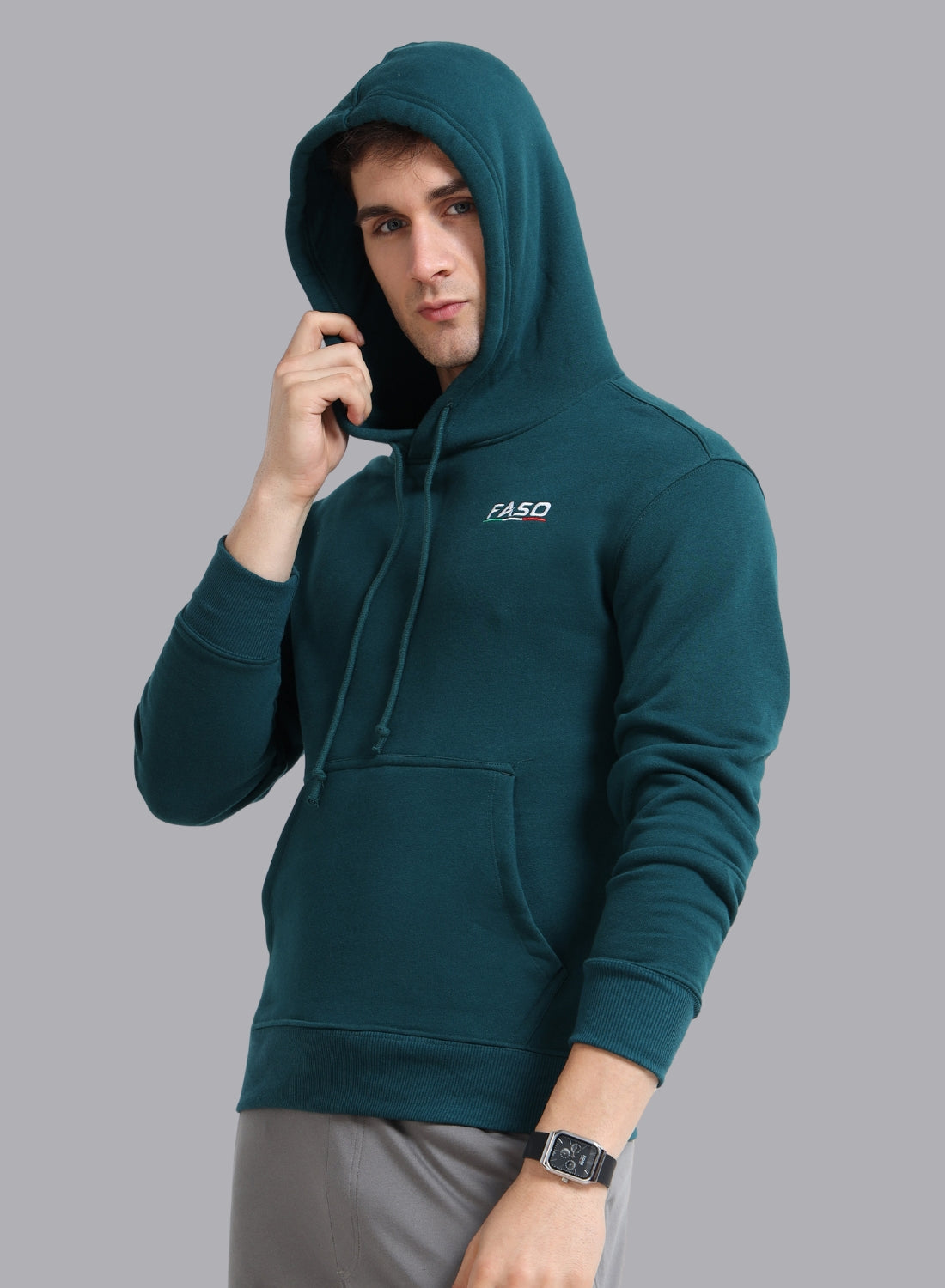 FASO Men’s Premium Fleece Hooded Sweatshirt