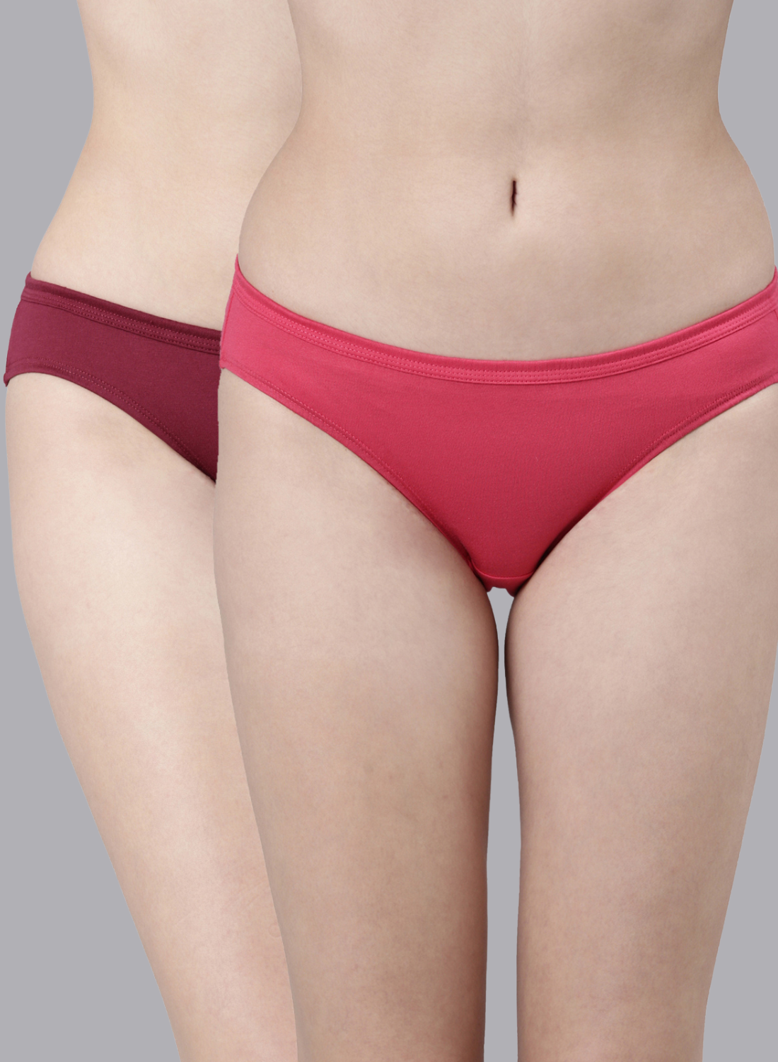 Faso Women's Cotton Inner Elastic Bikini (Pack of 2)