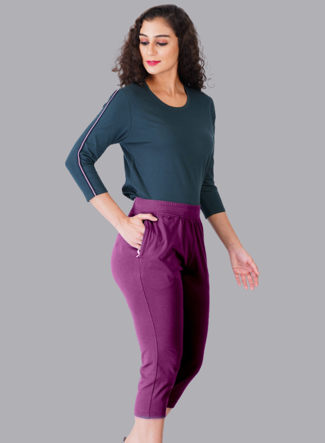 Faso Women's Cotton Loungewear Capri