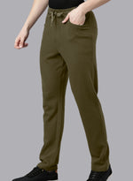 FASO Men’s Cotton Track Pants with Denim Pocket
