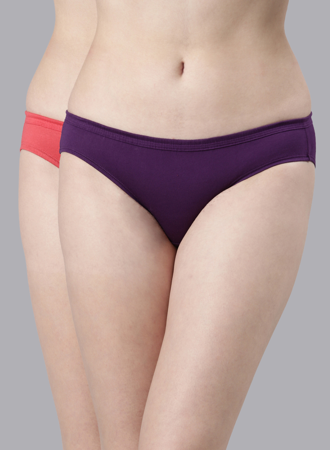 Faso Women's Cotton Inner Elastic Bikini (Pack of 2)