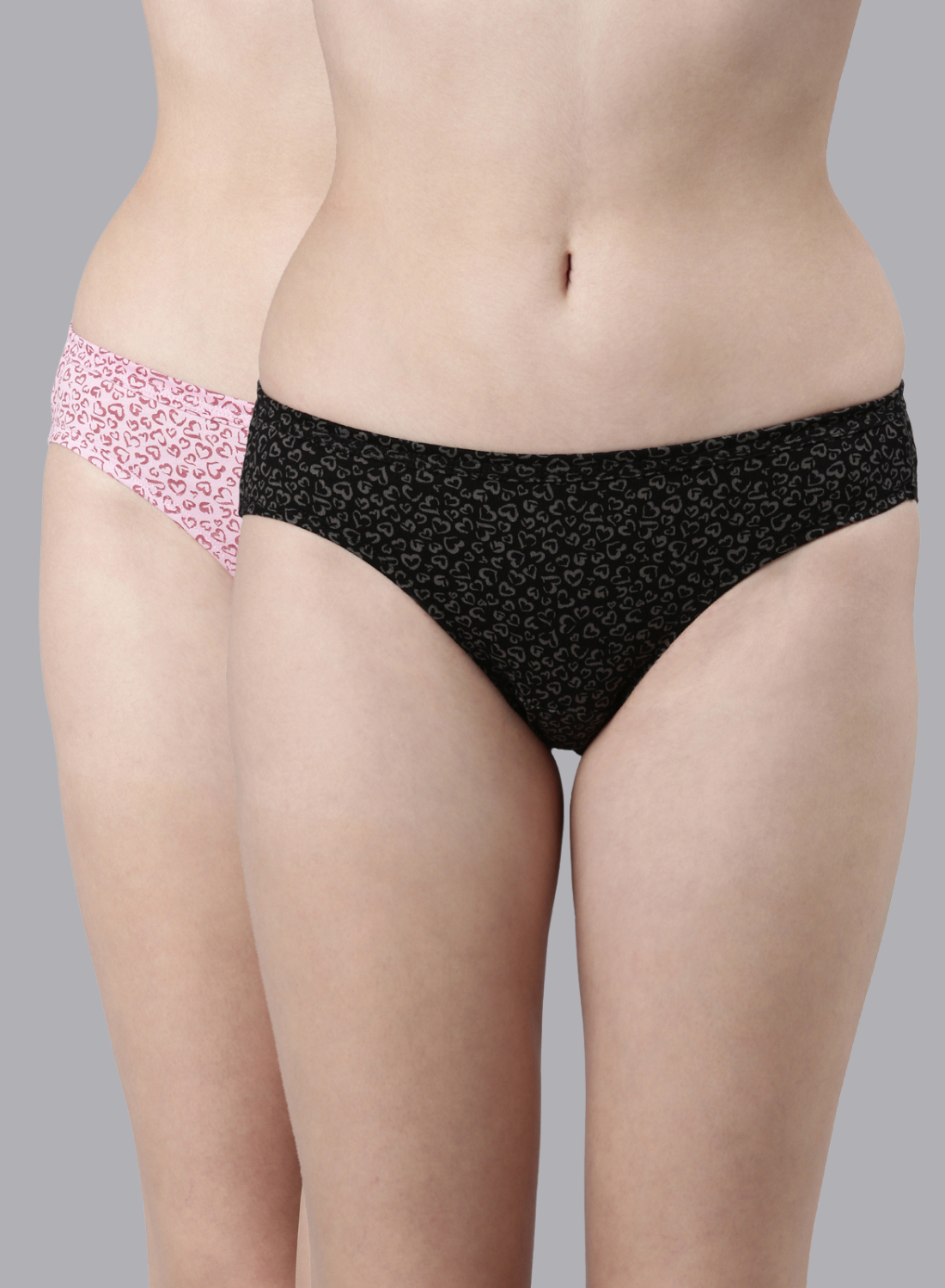 Faso Women's Cotton Inner Elastic Bikini (Pack of 2)