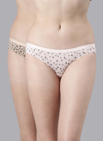 Faso Women's Cotton Outer Elastic Bikini (Pack of 2)