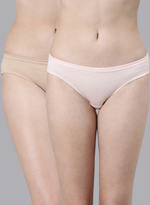Faso Women's Cotton Inner Elastic Bikini (Pack of 2)