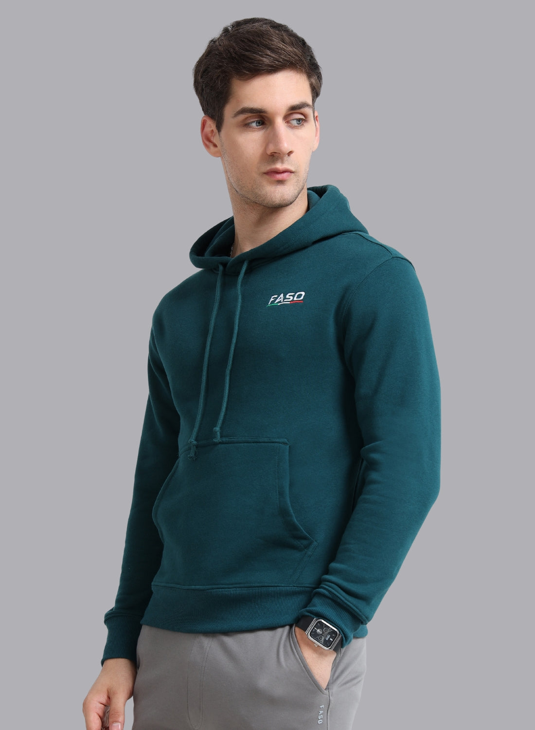 FASO Men’s Premium Fleece Hooded Sweatshirt